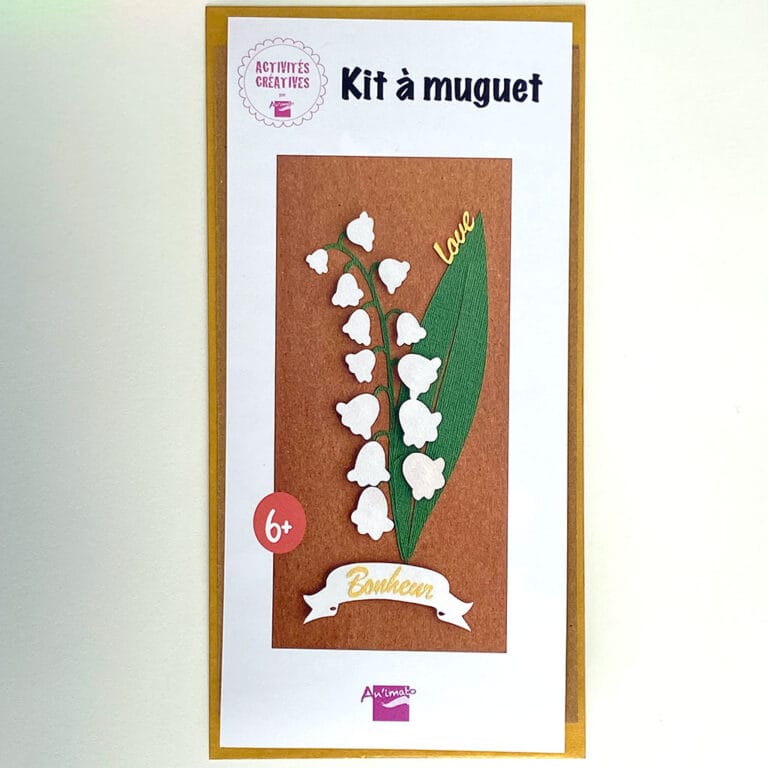 Carte brin de muguet porte-bonheur en papier