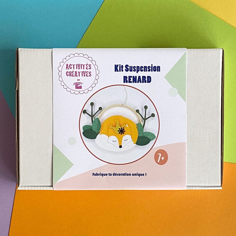 Kit créatif enfant – Cercle avec RENARD en papiers pré-découpés à coller