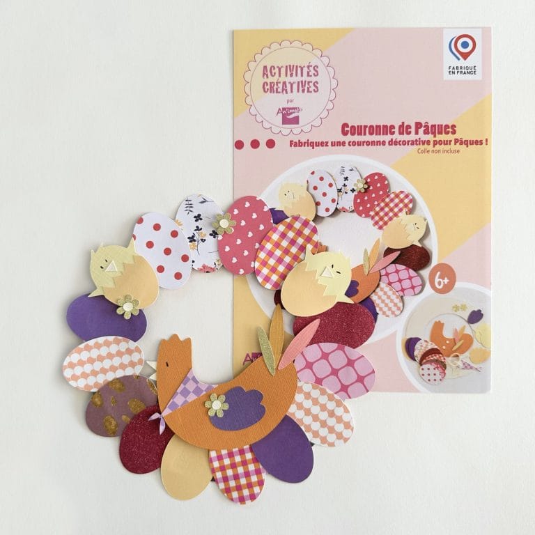 KIT CRÉATIF- Fabrique ta couronne décorative en papier pour Pâques