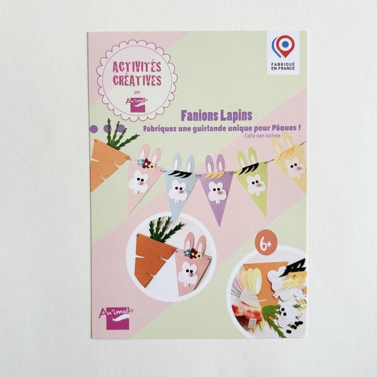 KIT CRÉATIF – Fabrique ta guirlande LAPINS DE PÂQUES – à coller