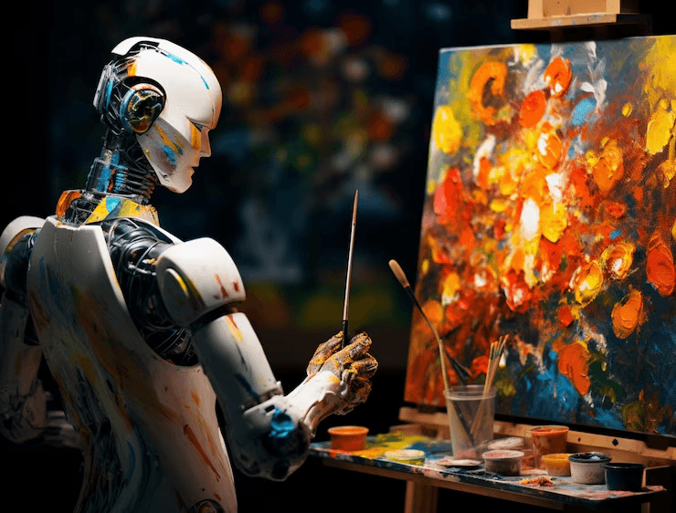 Alliance entre intelligence artificielle et artisanat. 