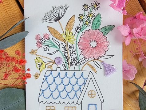 Carte à broder – La maison