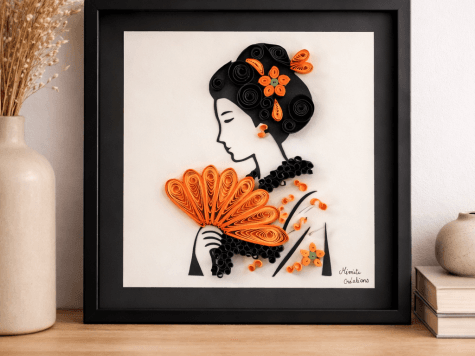 Kit DIY création en quilling Geisha