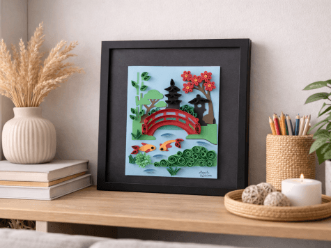 Kit DIY creation en quilling Japon Jardin japonais