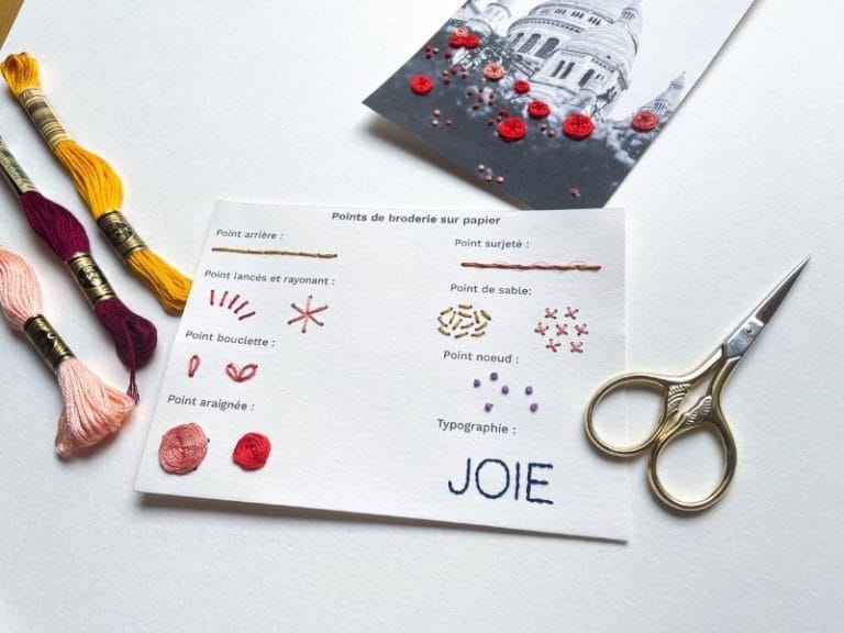 Kit de broderie sur papier