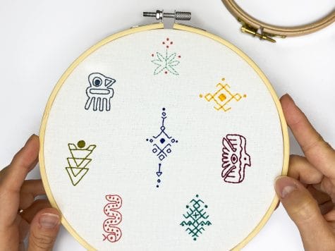 Kit de broderie : Motifs aztèques