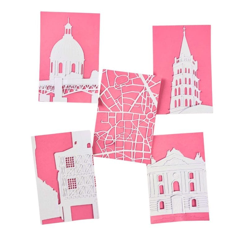 Kit créatif en papier découpé sur Toulouse